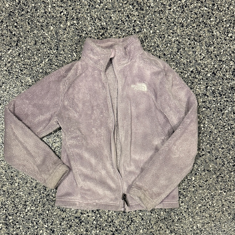 North Face size medium (10) girls zip up fleece light lavender